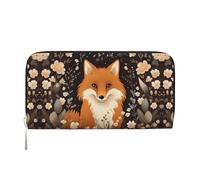 WZYCWB Les pochettes en cuir de cochon minuscule avec fermeture éclair et porte-cartes sont parfaites pour les voyages ou un usage quotidien, Le renard assis, Taille unique