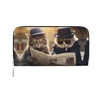 WZYCWB Les pochettes en cuir de cochon minuscule avec fermeture éclair et porte-cartes sont parfaites pour les voyages ou un usage quotidien, Les deux chats cool., Taille unique