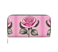 WZYCWB Les pochettes en cuir de rat gris avec fermeture éclair et porte-cartes sont parfaites pour les voyages ou un usage quotidien, Magnifiques roses roses, Taille unique