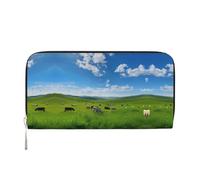 WZYCWB Les pochettes en cuir de vache à lait avec fermeture éclair et porte-cartes sont parfaites pour les voyages ou un usage quotidien, Vache au lait., Taille unique