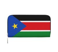 WZYCWB Les pochettes en cuir Flag of Texas avec fermeture éclair et porte-cartes sont parfaites pour les voyages ou un usage quotidien, Drapeau du Soudan du Sud, One Size