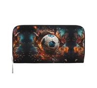 WZYCWB Les pochettes en cuir Lightning Tennis avec fermeture éclair et porte-cartes sont parfaites pour les voyages ou un usage quotidien, Ballon de football pétard, One Size