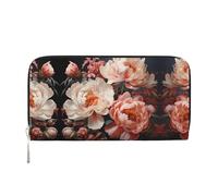 WZYCWB Les pochettes en cuir Lightning Tennis avec fermeture éclair et porte-cartes sont parfaites pour les voyages ou un usage quotidien, Pivoines blanches brillantes, One Size