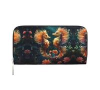 WZYCWB Les pochettes en cuir Lightning Tennis avec fermeture éclair et porte-cartes sont parfaites pour les voyages ou un usage quotidien, Beau couple d'hippocampes, One Size