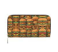 WZYCWB Les pochettes en cuir Zebra avec fermeture éclair et porte-cartes sont parfaites pour les voyages ou un usage quotidien, De nombreux hamburgers mignons, Taille unique