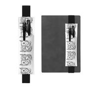 WZYCWB Lettre B en PVC imprimé fleurs grande capacité stylo porte stylo + Creative Diary Pen Bag Set avec bande élastique design antidérapant