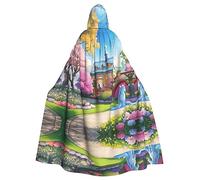 WZYCWB Licorne Fairy Tale Printed Adulte Party Decoration Cape Halloween Capuche Capuche Unisexe Halloween Carnaval Mascarade Jeu de rôle