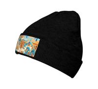 WZYCWB Life of The Ancients Bonnet chaud en tricot à motifs Idéal pour les activités de plein air, les déplacements quotidiens et les voyages Noir