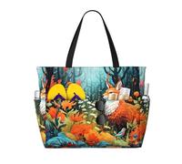 WZYCWB Light Fox Sac de plage grand sac de voyage gym piscine sac de rangement fermeture éclair