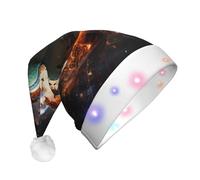WZYCWB Lightning Fever Chapeaux de Père Noël Tennis Adulte Peluche Nouvel An Cadeaux de Noël Unisexe Nouvel An Lumière LED Chapeaux de Père Noël