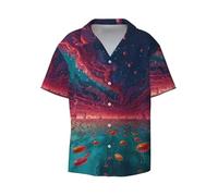 WZYCWB Like Jelly Sea Chemise à manches courtes pour homme Imprimé décontracté Boutonné Tailles S-4XL, noir, Taille M