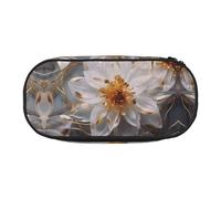 WZYCWB Lilies Edged with Gold Grande Capacité Trousse de Rangement Multifonctionnelle Portable et Durable pour Fournitures de Bureau et Scolaire, Noir , Taille unique, Trousse de beauté