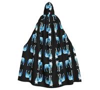 WZYCWB Line Art Cape à capuche imprimée loup adaptée pour bal masqué, fête d'Halloween, accessoires de cosplay
