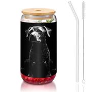 WZYCWB Line Dog Couvercle en bambou imprimé pour café glacé chaud et froid, thé au lait et bière. Une tasse d'eau élégante.