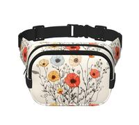 WZYCWB Linear Flower Sac banane de sport, sac à bandoulière tendance et tendance, petit sac de voyage léger