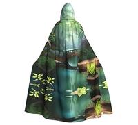 WZYCWB Little Bridge in the East Halloween Decoration Cape Adulte Grande Taille Capuche Cape à Capuche Unisexe Cape de Carnaval pour bal masqué Jeu de rôle