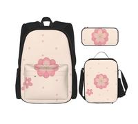 WZYCWB Little Cherry Blossoms Ensemble sac à dos (3 pièces) - Sac d'école pour étudiant + trousse + sac à déjeuner, sac à dos de grande capacité