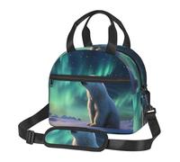 WZYCWB Little Polar Bear Petit sac à déjeuner isotherme pour les trajets quotidiens peut contenir une boîte à déjeuner