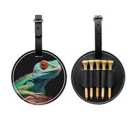 WZYCWB Lizard on a Branch Sac de rangement pour tee de golf imprimé spécial - Design portable avec boucle de suspension, Noir , Taille unique, Valise