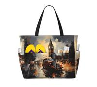 WZYCWB London Color Taxi Sac de voyage imprimé pour la natation et le fitness/shopping au supermarché/vacances à la mer