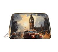 WZYCWB London Color Taxi Trousse de maquillage en cuir avec poches, sac de voyage portable, grande capacité, sac de rangement pour cosmétiques