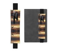 WZYCWB Lonely Animals Imprimés Grande Capacité PVC Pen Holder + Creative Diary Pen Bag Set avec Bande Élastique Antidérapant Design