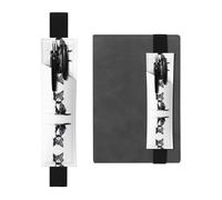 WZYCWB Lonely Cat Imprimé Grande Capacité PVC Pen Holder + Creative Diary Pen Bag Set avec Bande Élastique Antidérapant Design