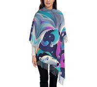 WZYCWB Long foulard fluide imprimé ours polaire, parfait comme écharpe chaude pour Noël fête des mères.