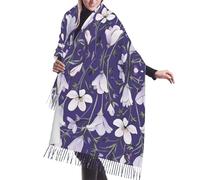 WZYCWB Longue écharpe à pompons motif Rhododendron Illustration - Châle chaud automne/hiver, parfait cadeau d'anniversaire