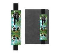 WZYCWB Lot de 2 porte-stylos en PVC avec motif pandas mignons de grande capacité + pochette créative avec bande élastique antidérapante