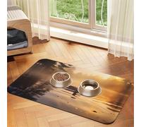 WZYCWB Lot de 2 sets de table flottants à motif canards colverts 30 x 45 cm pour animal domestique - Tapis de gamelle pour chat et chien, pliable et facile à ranger