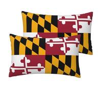 WZYCWB Lot de 2 taies d'oreiller en faux lin avec motif drapeau de l'État du Maryland, idéales pour les canapés de chambre à coucher
