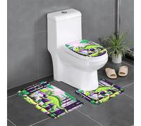 WZYCWB Lot de 3 tapis de salle de bain dinosaure vert, paillasson pour chambre à coucher, tapis de cuisine, baignoire et décoration d'intérieur