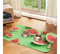 WZYCWB Lot de 30 x 45 cm de nombreux sets de table à motif pastèque pour animal domestique - Tapis de gamelle pour chat et chien, pliable et facile à ranger