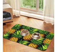 WZYCWB Lot de 40 x 60 cm - Motif ananas - Tapis de nourriture pour chat et chien - Pliable et facile à ranger