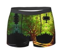 WZYCWB Lush Tree Boxer pour homme (S-XXL) - Tissu élastique léger, respirant et absorbant la transpiration, noir, Large