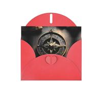 WZYCWB Magical Design Cartes de vacances en papier nacré avec boussole et runes nordiques 15,2 x 10,2 cm - Avec enveloppes pour anniversaires, mariages et condoléances