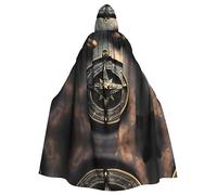 WZYCWB Magical Design Norse Runes Boussole Halloween Décoration Cape Adulte Grande Taille Capuche Cape à Capuche Unisexe Cape de Carnaval pour Mascarade, Jeu de Rôle