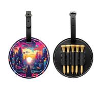 WZYCWB Magnifique sac de rangement pour tees de golf imprimé spécial ville - Design portable avec boucle suspendue, Noir , Taille unique, Valise