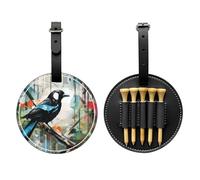 WZYCWB Magpie Graffiti Sac de rangement pour tee de golf imprimé spécial - Design portable avec boucle suspendue, Noir , Taille unique, Valise