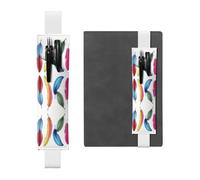 WZYCWB Marque-page en cuir avec plumes de perroquet tropical, porte-stylo réglable, parfait pour la rentrée scolaire, cadeaux de Noël
