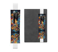 WZYCWB Marque-page réglable à rayures multicolores, porte-stylo en cuir, parfait pour la rentrée scolaire, cadeau de Noël, marque-page en cuir, porte-stylo