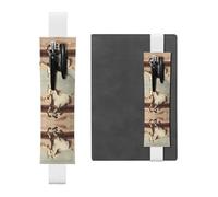 WZYCWB Marque-page réglable en cuir avec cheval blanc cabré, parfait pour la rentrée scolaire, cadeau de Noël, marque-page en cuir, porte-stylo