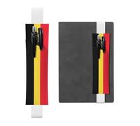 WZYCWB Marque-page réglable en cuir avec drapeau de la Belgique, idéal pour la rentrée scolaire, cadeau de Noël, marque-page en cuir, porte-stylo