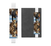 WZYCWB Marque-page réglable en cuir avec motif léopard à la recherche de proies, parfait pour la rentrée scolaire, cadeau de Noël, porte-stylo en cuir,