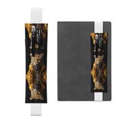 WZYCWB Marque-page réglable en cuir avec motif léopard dans une veste en cuir, parfait pour la rentrée scolaire, cadeau de Noël, marque-page en cuir, porte-stylo en cuir,