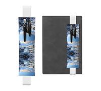 WZYCWB Marque-page réglable en cuir avec motif paysage de montagne enneigée, parfait pour la rentrée scolaire, cadeau de Noël, porte-stylo en cuir,