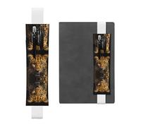 WZYCWB Marque-page réglable en cuir motif léopard aux yeux profonds, parfait pour la rentrée scolaire, cadeau de Noël, marque-page en cuir, porte-stylo