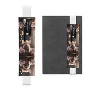 WZYCWB Marque-page réglable en cuir pour journal mignon jeune cochon, parfait pour la rentrée scolaire, cadeau de Noël, marque-page en cuir, porte-stylo