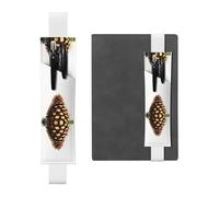 WZYCWB Marque-page réglable en forme de pomme de pin holographique, porte-stylo en cuir, parfait pour la rentrée scolaire, cadeau de Noël, marque-page en cuir, porte-stylo